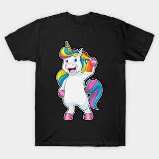 Unicorn as Hairdresser with Hairspray T-Shirt